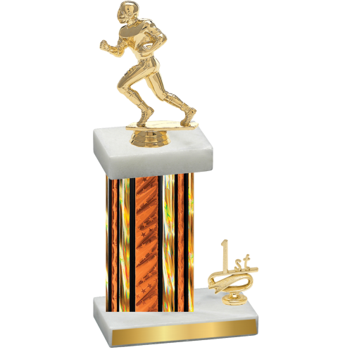 Accented Single Orange Glacier First Place Football Trophy