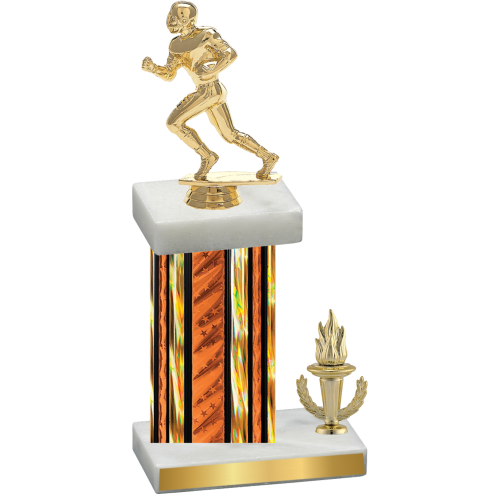 Accented Single Orange Glacier Victory Football Trophy