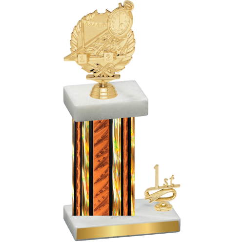 Accented Single Orange Glacier First Place Swimming Trophy