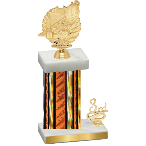 Accented Single Orange Glacier Third Place Swimming Trophy