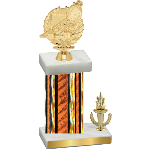 Accented Single Orange Glacier Victory Swimming Trophy