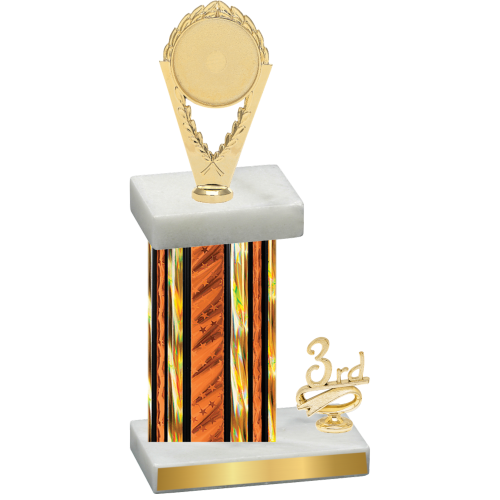 Accented Single Orange Glacier Third Place Insert Trophy