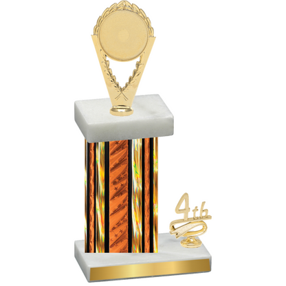 Accented Single Orange Glacier Fourth Place Insert Trophy