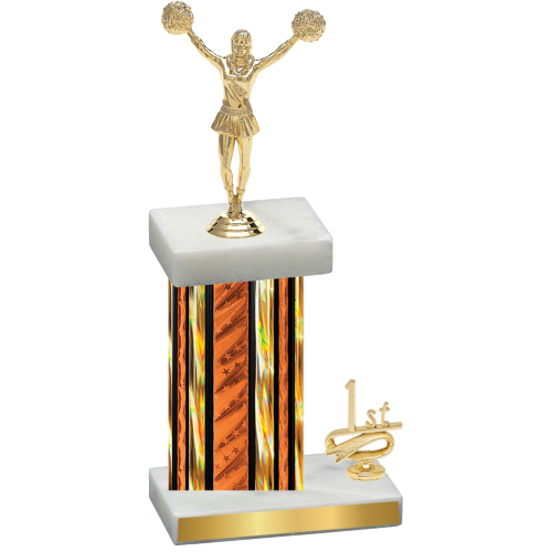 Accented Single Orange Glacier First Place Cheerleading Trophy