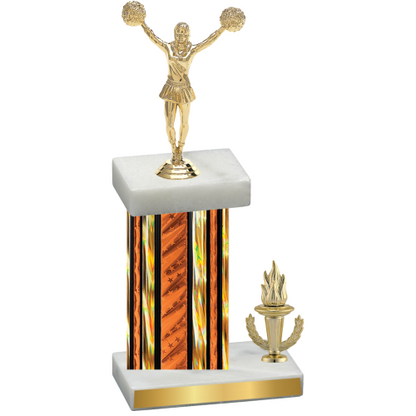 Accented Single Orange Glacier Victory Cheerleading Trophy