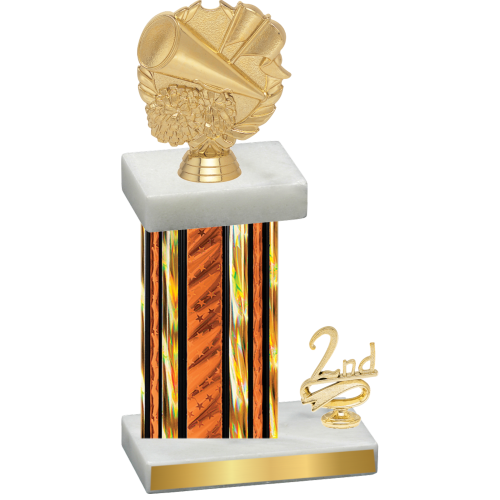 Accented Single Orange Glacier Second Place Cheerleading Trophy