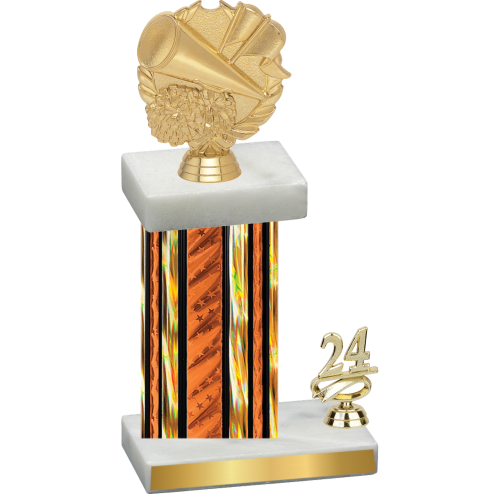 Accented Single Orange Glacier Year Cheerleading Trophy