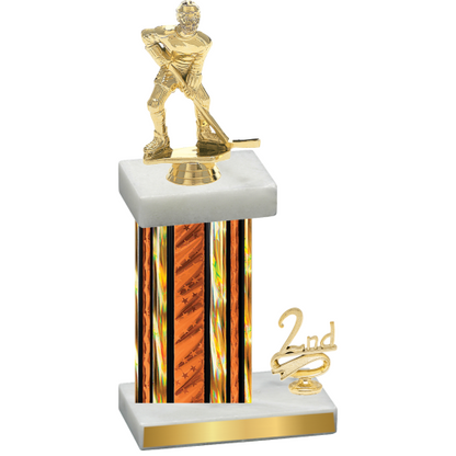 Accented Single Orange Glacier Second Place Hockey Trophy