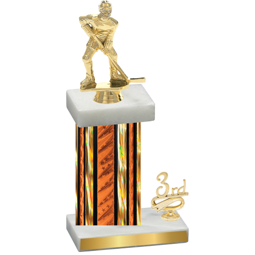 Accented Single Orange Glacier Third Place Hockey Trophy
