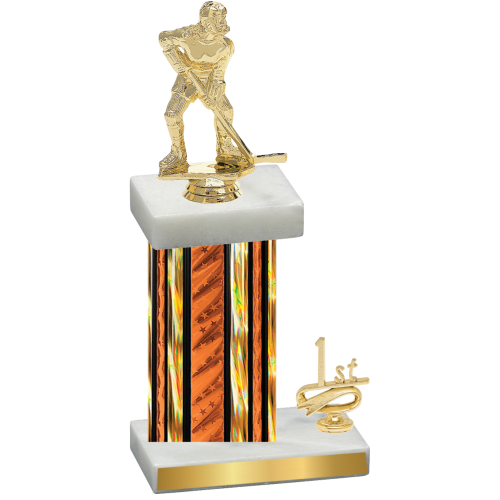 Accented Single Orange Glacier First Place Hockey Trophy