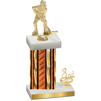 Accented Single Orange Glacier Third Place Hockey Trophy
