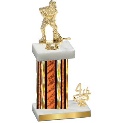 Accented Single Orange Glacier Fourth Place Hockey Trophy