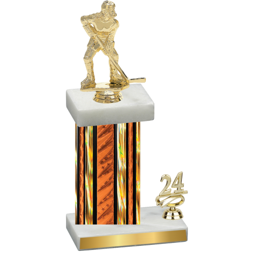 Accented Single Orange Glacier Year Hockey Trophy