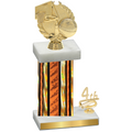 Accented Single Orange Glacier Fourth Place Basketball Trophy