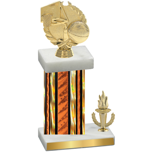 Accented Single Orange Glacier Victory Basketball Trophy