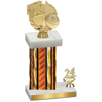 Accented Single Orange Glacier Year Basketball Trophy