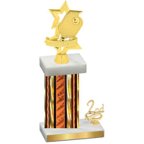 Accented Single Orange Glacier Second Place Pickleball Trophy