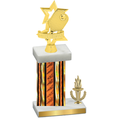 Accented Single Orange Glacier Victory Pickleball Trophy