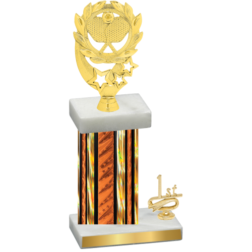 Accented Single Orange Glacier First Place Pickleball Trophy