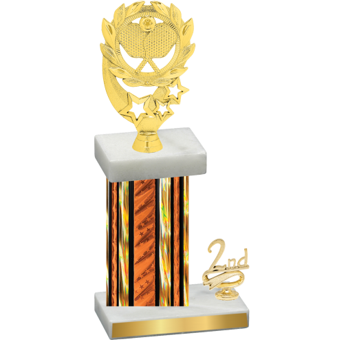 Accented Single Orange Glacier Second Place Pickleball Trophy