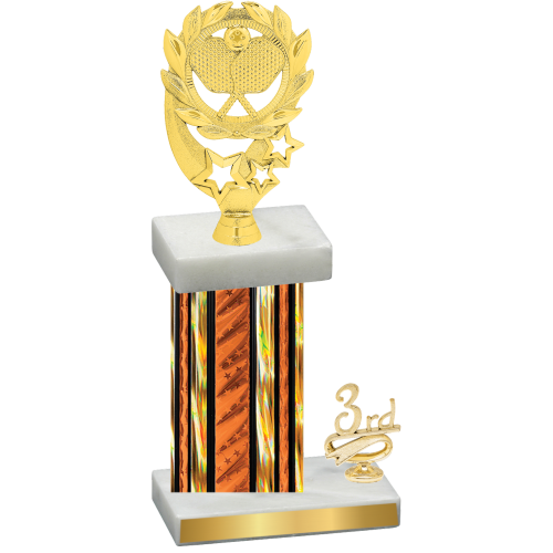 Accented Single Orange Glacier Third Place Pickleball Trophy