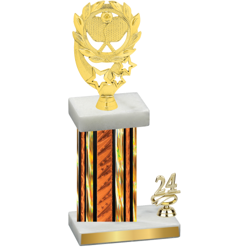 Accented Single Orange Glacier Year Pickleball Trophy