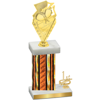 Accented Single Orange Glacier First Place Pickleball Trophy