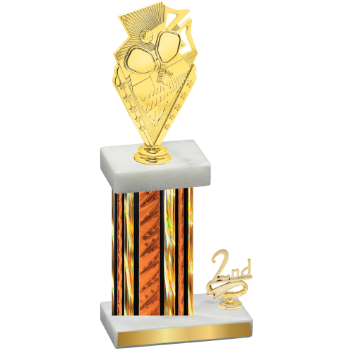 Accented Single Orange Glacier Second Place Pickleball Trophy