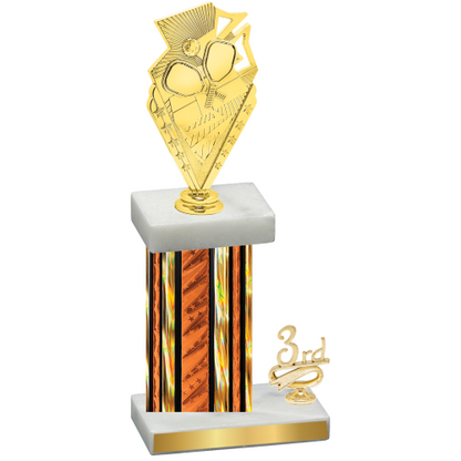 Accented Single Orange Glacier Third Place Pickleball Trophy