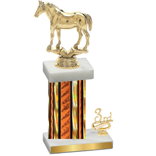 Accented Single Orange Glacier Third Place Horses Trophy