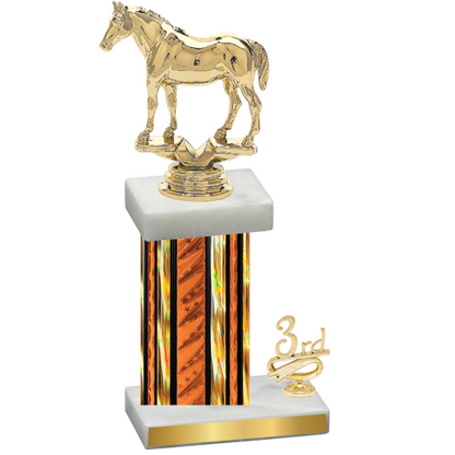 Accented Single Orange Glacier Third Place Horses Trophy