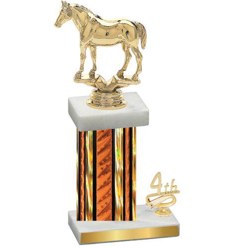 Accented Single Orange Glacier Fourth Place Horses Trophy