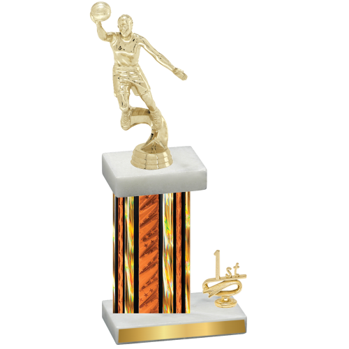 Accented Single Orange Glacier First Place Basketball Trophy