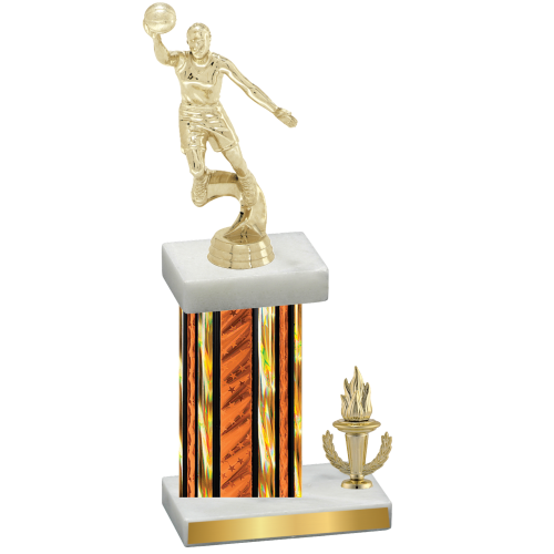 Accented Single Orange Glacier Victory Basketball Trophy