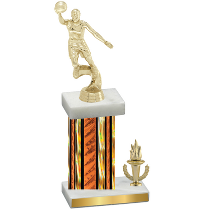 Accented Single Orange Glacier Victory Basketball Trophy