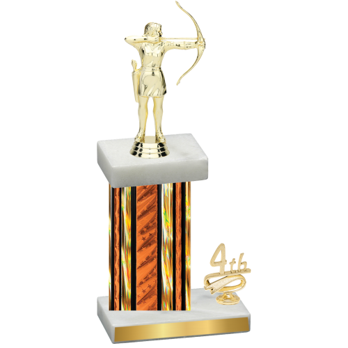Accented Single Orange Glacier Fourth Place Archery Trophy