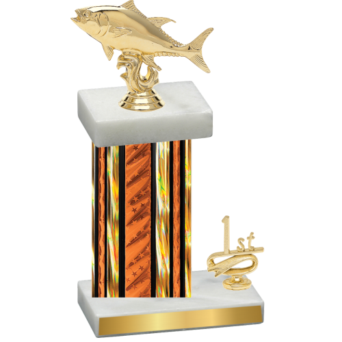 Accented Single Orange Glacier First Place Fishing Trophy