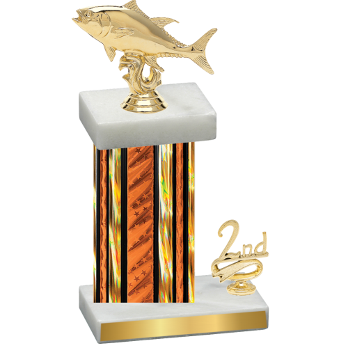 Accented Single Orange Glacier Second Place Fishing Trophy