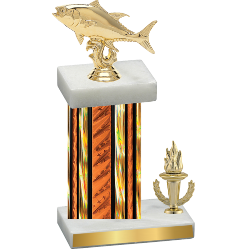 Accented Single Orange Glacier Victory Fishing Trophy