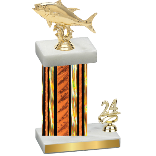 Accented Single Orange Glacier Year Fishing Trophy