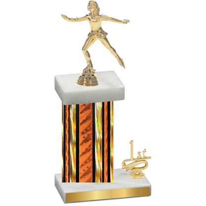 Accented Single Orange Glacier First Place Skater Trophy