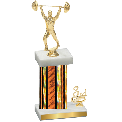 Accented Single Orange Glacier Third Place Weights Trophy