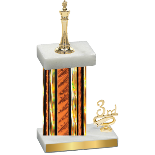 Accented Single Orange Glacier Third Place Chess Trophy