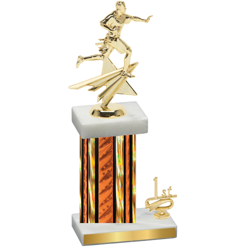 Accented Single Orange Glacier First Place Flag Football Trophy