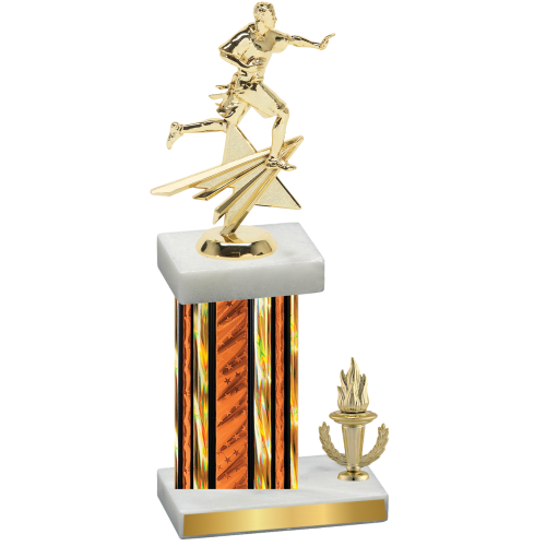 Accented Single Orange Glacier Victory Flag Football Trophy