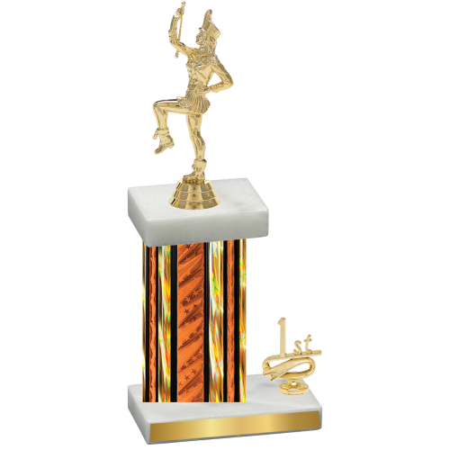 Accented Single Orange Glacier First Place Majorette Trophy