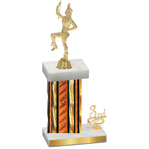 Accented Single Orange Glacier Third Place Majorette Trophy