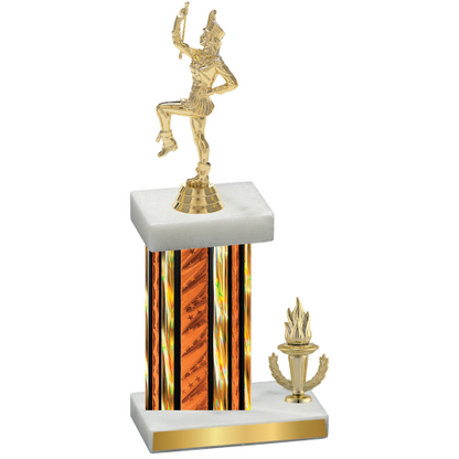 Accented Single Orange Glacier Victory Majorette Trophy