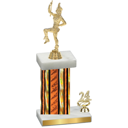 Accented Single Orange Glacier Year Majorette Trophy