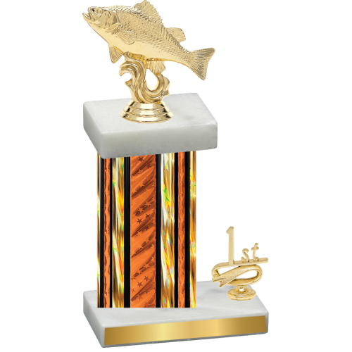 Accented Single Orange Glacier First Place Fishing Trophy